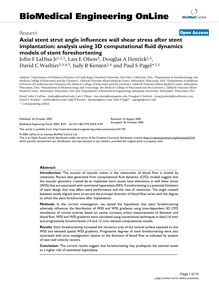 Axial stent strut angle influences wall shear stress after stent implantation: analysis using 3D computational fluid dynamics models of stent foreshortening