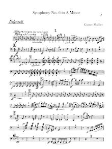 Partition violoncelles, Symphony No.6, Tragische ( Tragic ), Mahler, Gustav
