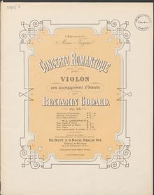 Partition complète, Concerto romantique, Op.35, Godard, Benjamin
