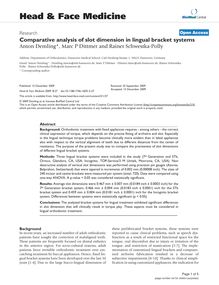 Comparative analysis of slot dimension in lingual bracket systems