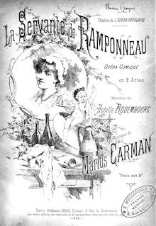 Partition complète, La servante de Ramponneau, Opéra-comique en deux actes
