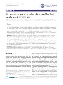 Lidocaine for systemic sclerosis: a double-blind randomized clinical trial