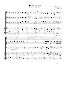 Partition complète,  No.4 pour 3 violes de gambe et orgue, Lawes, William