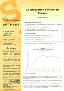 Statistiques en bref. Population et conditions sociales nÌŠ 15/2000. La protection sociale en Europe