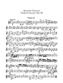 Partition violons II, violon Concerto en A minor, Op 82, A minor