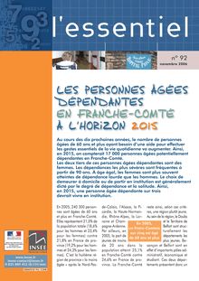 Les personnes âgées dépendantes en Franche-Comté à l'horizon 2015