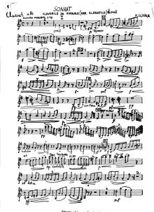 Partition clarinette , partie (B♭), viole de gambe Sonata, Соната для альта и фортепиано