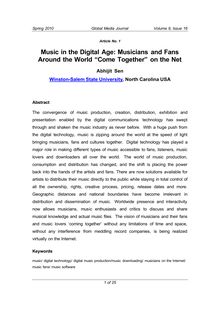 Music in the Digital Age: Musicians and Fans Around the World ...