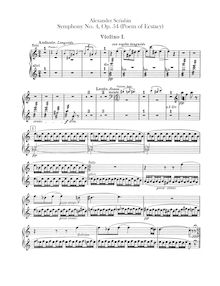 Partition violons I, Symphony No.4, Op.54, Poème de l Extase, Scriabin, Aleksandr