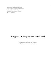 Rapport du Jury du concours 2005