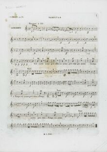 Partition trompette 1 (B♭), Piano Concerto No.2, F minor, Chopin, Frédéric
