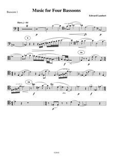 Partition basson 1, Music pour 4 bassons, Lambert, Edward