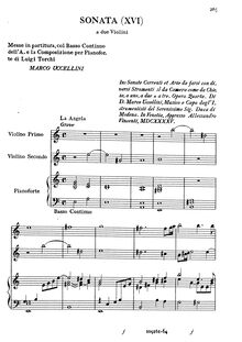 Partition Sonata XVI en G minor, Sonate, correnti et arie, Uccellini, Marco