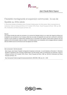 Féodalité montagnarde et expansion communale : le cas de Spolète au XIIIe siècle - article ; n°1 ; vol.44, pg 429-438