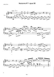 Partition complète, Nocturne No.1 pour piano, Plante, Cyril