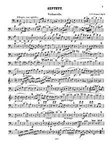 Partition violoncelle, Septett No.1 Op. 74, Hummel, Johann Nepomuk