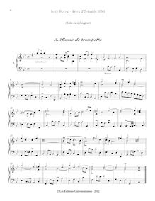 Partition , Basse de trompette, Pièces d orgue, Livre d orgue, Dornel, Antoine