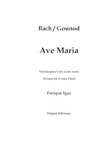 Partition complète, Enrique Igoa, Ave Maria, Méditation sur le Premier Prélude de Piano de S. Bach (original title) par Charles Gounod