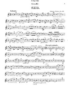 Partition cor , partie, cor Trio, Waldhorn Trio, E♭ major, Brahms, Johannes