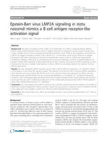 Epstein-Barr virus LMP2A signaling in statu nascendimimics a B cell antigen receptor-like activation signal