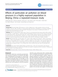 Effects of particulate air pollution on blood pressure in a highly exposed population in Beijing, China: a repeated-measure study