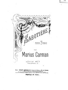Partition complète, Sabotière, G major, Carman, Marius