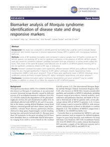 Biomarker analysis of Morquio syndrome: identification of disease state and drug responsive markers