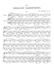 Partition complète, 12 Vocalises élémentaires, Marchesi, Mathilde