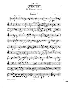 Partition cor, vent quintette, Op.14, Sobeck, Johann