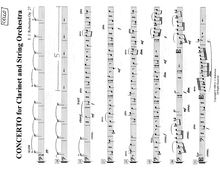 Partition violoncelles, Concerto pour clarinette et cordes, B-flat major