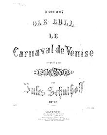 Partition complète, Carnaval de Venise, Schulhoff, Julius