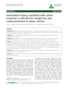 Intermittent fasting combined with calorie restriction is effective for weight loss and cardio-protection in obese women