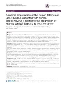 Genomic amplification of the human telomerase gene (hTERC) associated with human papillomavirus is related to the progression of uterine cervical dysplasia to invasive cancer