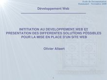 Développement Web INITITIATION AU DEVELOPPEMENT WEB  ET ...