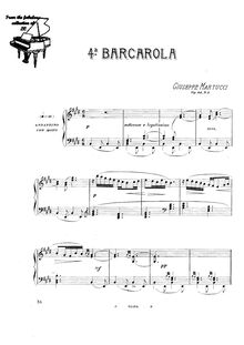 Partition No.4 Barcarola No.4, 6 Pezzi, Op.44, Martucci, Giuseppe