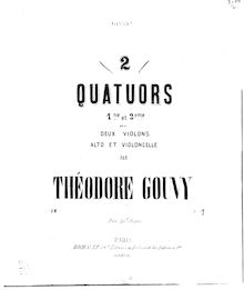 Partition parties complètes, corde quatuor No.1, Op.16, Gouvy, Louis Théodore