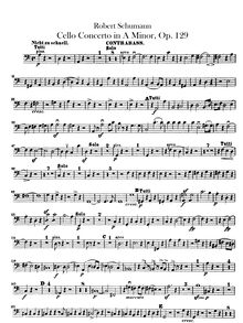 Partition Basses, violoncelle Concerto, A Minor, Schumann, Robert