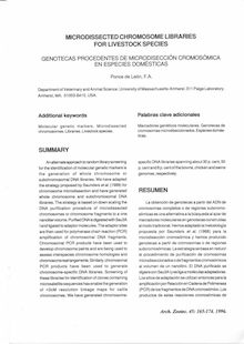 MICRODISSECTED CHROMOSOME LIBRARIES FOR LIVESTOCK SPECIES (GENOTECAS PROCEDENTES DE MICRODISECCIÓN CROMOSÓMICA EN ESPECIES DOMÉSTICAS)