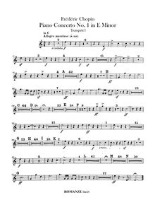 Partition trompette 1, 2 (C, E), Piano Concerto No.1, E minor, Chopin, Frédéric