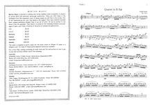 Partition parties complètes, corde quatuor, Op.1 No.3, B♭ major