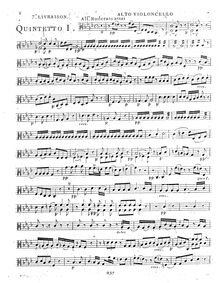Partition Alto violoncelle (alternate pour violoncelle 1), 4 corde quintettes par Luigi Boccherini