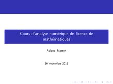 Cours d analyse numerique de licence de mathematiques