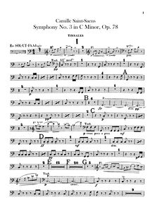 Partition timbales, basse tambour/Cymbal, Triangle, Symphony No.3, Op.78