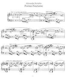 Partition complète, Poeme-Nocturne, Op.61, Scriabin, Aleksandr