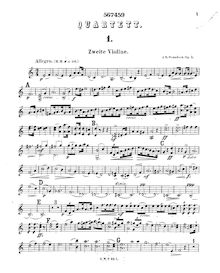 Partition violon 2, corde quatuor en A minor, Op.1, Svendsen, Johan
