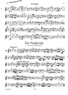Partition , Der Neugierige (partition de violon), Die Schöne Müllerin, D.795