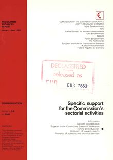 Specific support for the Commission s sectorial activities. PROGRAMME PROGRESS REPORT January - June 1980