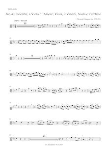 Partition viole de gambe sola, original clefs, Concerto pour viole de gambe d amore et viole de gambe en D major, GWV 317