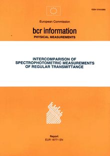Intercomparison of spectrophotometric measurements of regular transmittance