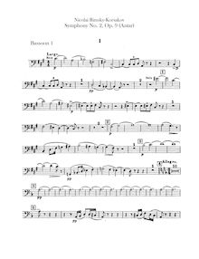 Partition basson 1, 2, Symphony No.2, Antar (Антар), Rimsky-Korsakov, Nikolay